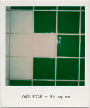 white and green tiles